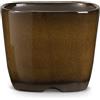 CERTRE Certrè - Vaso Bonsai Alto in Gres, Modello Genova, Made in Italy, Colore crema catalana chiara (Smaltato)| Misure esterne 14x14x10,7 cm