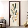 Generico Adesivo per porte Buccia e Bastone 90x210 cm Pianta In Stile Nordico Murale per porta per Interne, Bag nile Arte Sticker 3D Beige Deco Photo Poster Autoadesivo wrap per porte in vinile