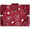 SalGiu Copriforno Cucina in Cotone Varie Fantasie Imbottito Chiusura a Strappo Shabby Chic 50x35cm (Cuori (Bordeaux))
