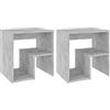 vidaXL Comodini 2 pz Grigio Cemento 40x30x40 cm in Legno Multistrato