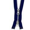 Erlif Cerniere lampo a 2 vie, in metallo argentato, divisibili (blu scuro, 330, 65 cm)
