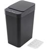 Xigner Pattumiera con sensore - 12 litri - Pattumiera elettrica da cucina con coperchio - Pattumiera automatica per cucina, bagno, camera da letto e hotel - Bianco No Noise (nero)