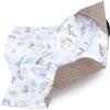 Totsy Baby Coperta avvolgente per ovetto e passeggino - morbida copertina Minky neonato bifacciale con cappuccio - utilizzabile tuttol'anno in viaggio e a casa 90×90 cm Riccio kaki Oeko-Tex