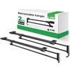 ATM appendiabiti estraibili per armadio 2 pezzi 450 mm nero opaco 6 kg | Asta telescopica, scorrimento salvaspazio, struttura in acciaio, organizzazione guardaroba, uso domestico quotidiano