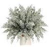 SPWOLFRT 30 rami di pino artificiale innevato di Natale, 26,7 cm, rametti di pino norfolk sempreverde, foglie di cipresso, foglie finte per ghirlande natalizie, decorazioni fai da te (30, bianco neve)