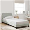 Iiaky Letto Singolo 80x200 Letto Imbottita in Velluto Rete Letto a Piattaforma Imbottito con Testiera,Supporto per Doghe in Legno-Grigio chiaro-80 x 200 cm
