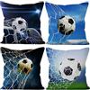 Aoihrraan 41x41cm Confezione da 4 Tirare In Porta Copricuscini Divano Calcio Calcio In Porta Rete Rustico Quadrata Federe Per Cuscini Lino Calcio Incontro Ragazzo Divano Decorazioni Camera Da Letto