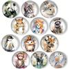 Viojrlly Animali Magnete Frigo, 12 Pezzi 30 mm Rotondo Magneti Frigorifero Decorativi 3D, Magneti Lavagna Bianca Magnetica, Magnete Frigo Decorativo per Cucina, Casa, Classe e Ufficio