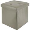 IlGruppone Pouf Poggiapiedi in Ecopelle 2 in 1 Contenitore 38x38Cm Quadrato Salotto Sgabello Camera Soggiorno Portaoggetti Design Moderno Complemento D'arredo - Grigio
