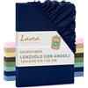 Lavea® Set di 1 lenzuolo con angoli 120x200 cm - Blu navy | Microfibra, lenzuola con elastico su tutto il perimetro, traspiranti e rinfrescanti, facili da lavare, lenzuola con angoli