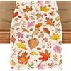 Tarklanda Runner da Tavola Autunnale Foglia d'Acero Runner Tavola Foglia d'Acero Decorazioni Runner Lavabile Cucina Decorazione per Interni Vacanze Party Autunnali Ringraziamento Decorazioni 40 x 140cm