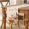 AwzyGous Runner da Tavolo 40X140 cm Arancione Foglie Verdi Zucche Foglie D'Acero Decorazione Autunno Runner da Tavolo Lavabile Tovaglia da Cucina in Stile Country per Tavolo da Pranzo, Interno ed Esterno
