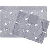 SaRani Set Coprifuochi + Copriforno Imbottito Fantasia Cuori Arredo Cucina (Grigio)