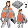 Wenbones Coperta Elettrica, 160x90 cm, 3 Temperature, Wireless, Soffice | Tessuto morbido, 3 temp 45-65°C, USB ric., ant-surrisc., lavabile, per casa