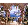 LoveMyHome Kit fai da te per la creazione di quadri 5D con cristalli, perline e strass da incollare e punto croce, soggetti: paesaggio, mare e casa, C, 40X50cm