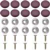 GORGECRAFT 20 set di Bottoni A Pressione In Pelle Tappezzeria Da 20mm Rosso Scuro In Vera Pelle Rivestita con Gambo In Metallo Bottoni Rotondi Abiti Da Sposa Camicie Abiti Cucito Artigianato Divani Ca