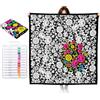 Sinbana DIY Coperta da Colorare con 24 Pennarelli per Regali (Fiore) | 150x127cm Lavabile Accogliente Poliestere Colora Il Tuo Proprio Creativo Coperta Kit per Arte Attività Casa Stanza Decor