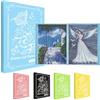 MUFEKUM Diamond Painting Album, Cartellina A3 con 60 buste trasparenti, libro per immagini di pittura con diamanti, accessori (blu)