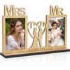 ZEEYUAN ZEEYUA - Cornice portafoto per matrimonio, 10 x 15 cm, per 2 foto, regalo di nozze per coppia di sposi