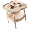 Shurhome Comodino leggero in plastica con spazio su più livelli, comodino moderno color crema, facile da spostare per piccoli spazi comodino color crema stile scandinavo