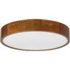 STOLARNIA PIKA Plafoniera rotonda legno rustico 3xE27 (47 cm) LEJA | Legno massello, Installazione facile, Prodotto nell'UE, CE, Paralume in vetro satinato, Facile da pulire