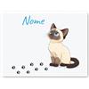 L'Arcobaleno di Luci Tovaglietta americana gattino gatto siamese con impronte e nome personalizzato ideale per bambini