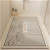 Z·Bling Tappeto Doccia Antiscivolo 50x70cm,Tappetino Vasca in Luffa,Tappeto Bagno Senza Ventose,Tappetino Doccia con Fori di Drenaggio,Motivo Geometrico 50
