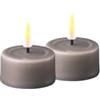 Deluxe Homeart Set Tealight LED senza fiamma per interni, con tecnologia Real Flame™, candela alimentata a batteria (grigio)