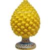 sicilia bedda - Pigna Siciliana con Piede Decorato - Modello Maioliche - Ceramica di Caltagirone (Altezza 32 x 18, Giallo)