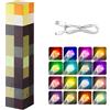 VOHESEA Craft - Lampada a forma di fiaccola da parete, 16 colori, 30 cm, lampada notturna ricaricabile, illuminazione con supporto a mano/parete, lampada da comodino con gancio e ricarica USB, per regali per