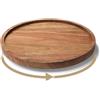 Fibogollo Piatto girevole in bambù, 22 cm, organizer per cucina e dispensa