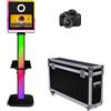 LyyyCaaa Specchio Photo Booth macchina con 15,6 pollici Touch Screen Selfie Photo | Cabina fotografica portatile con custodia da viaggio, mini PC integrato, luce RGB, per eventi di festa di nozze