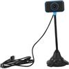 HOMOCONO Webcam Flessibile 0.3mp USB 2.0 in Plastica con Microfono | 640x480 Cmos 30fps, Plug And Play senza Driver, per Streaming e Videoconferenza, Colore Blu