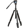 SIRUI ET-1004 Treppiede professionale da viaggio in alluminio con testa video fluida VA-5 per videocamere, 4 sezioni, colonna centrale, serrature Flip, scansione fluida, 1400mm, carico utile 3KG
