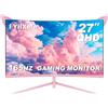 FYHXele Pink Monitor 27 Zoll 2K 165Hz Gaming Monitor QHD (2560 x 1440P) 1800R Curved Monitor 1ms VA 16:9 Bildschirm integrierte Lautsprecher AMD Free-Sync Premium HDMI DP USB VESA Halterung