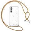 Yoedge Cover con Cordino per Samsung Galaxy A54 5G 6,4, Trasparente Aesthetic Disegni Fiori Custodia con Collana Tracolla Laccio, Sottile TPU Silicone + PC Antiurto Protettiva Case per Samsung A54,13