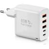 Satevol Caricatore USB C Rapido 65W, Presa USB C, Caricatore USB Multiplo | Alimentazione USB Spina a 5 Porte per iPhone 17/16/15/14/13/12, Samsung Galaxy S26/S25 e Tablet