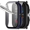 Msiall [2 pezzi] nero blu con Pellicola Protezione Schermo Vetro Temperato per Amazfit GTS 4 mini, 9H Durezza PC Case,Bumper,Sottile Case Protettiva Completa per Smart Amazfit GTS 4 mini