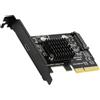 NGFF Adattatore da USB 3.2 Gen2 Type-C femmina a PCI-E 4X Express Card da 20 Gbps con chipset ASM3242 per schede madri desktop.