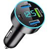 OneNine Caricabatteria da auto USB C a 4 porte, adattatore per accendisigari, 50 W, PD&QC 3.0, con voltmetro a LED da 12 V, presa USB, compatibile con iPhone, Android, Samsung, tablet e tutti gli