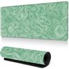 Mis.Moon Grande tappetino per mouse da gioco, con mappe topografiche con bordi cuciti, elegante tappetino per mouse con base antiscivolo, verde, 800 x 300 mm (L x P)