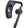 Denash Auricolare Bluetooth, Auricolare Bluetooth Wireless a Orecchio Singolo con Riduzione del Rumore con Microfono, Cuffie a Mani Libere per il Lavoro dei Camionisti (BLUE)