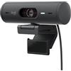 Logitech Brio 500 - Webcam Full HD con correzione automatica della luce, modalità mostra, doppio microfono con riduzione del rumore, grafite