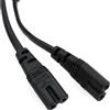 ZBLZGP Cavo di alimentazione AC IEC320 C8 a 2 X C7 Y, figura IEC 8 maschio a 2 femmine, cavo di alimentazione AC 1 in 2 uscite, per monitor altoparlanti (2 pacchetti C8-2x C7, dritto)