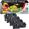 YELLOW YETI 4 Toner compatibili per Dell C1765nfw C1765nf C1760nw 1250c 1350cnw 1355cn 1355cnw | 593-11016 2000 copie 593-11021 593-11018 593-11019 1400 copie