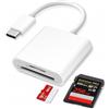 Poutek Lettore di Schede SD USB C 2 in 1, Convertitore da USBC a Micro SD, Lettore SD USB C Compatibile con iPhone 17/17 Air/17 Pro/17 Pro Max/16/16 Pro/16 Pro Max/16 Plus/15, i Pad Pro/Air, Android, PC
