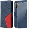 FHSYCR Cover per Samsung Galaxy A07 4G con Pellicola Vetro Temperato, Blu | Premium PU Pelle Portafoglio Libro Flip Antiurto Protettiva Case Custodia per Samsung Galaxy A07 4G