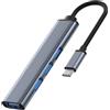 Magnet Hub USB 4 porte Magnet - 4 in 1 con 1 USB 3.0 e 3 x USB 2.0, Silver Grey, per computer portatili iOS, WS e altri dispositivi con interfaccia (Hub USB-C)