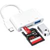 Poutek 3 in 1 Lettore Schede SD USB-C SD/Micro SD/USB-A SD Card Reader for iPhone | Adattatore Scheda SD per iPhone, Plug & Play Compatibile con iPhone 17/16/15, iPad/Air, MacBook, Smartphone Android e Laptop