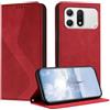 Mo-Somnus Cover per Honor win Turbo, Custodia Honor win Turbo Portafoglio, Cover Protettiva Libro Antiurto Case Flip Wallet Custodia Pelle PU con [3 Slot per Schede] [Magnetica] (Rosso)